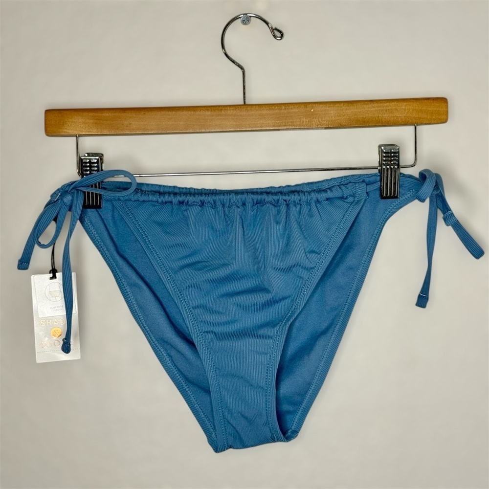New Shade & Shore Blue Bikini Bottom with Side Ties M (8-10) - Picture 2 of 9